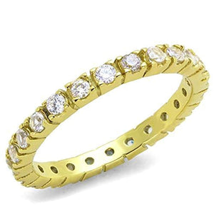 WildKlass Stainless Steel Ring IP Gold Women AAA Grade CZ Clear-WildKlass Jewelry
