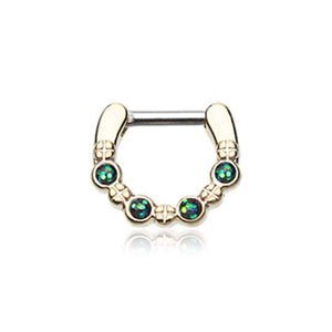 Golden Aurea Sparkle WildKlass Septum Clicker-WildKlass Jewelry