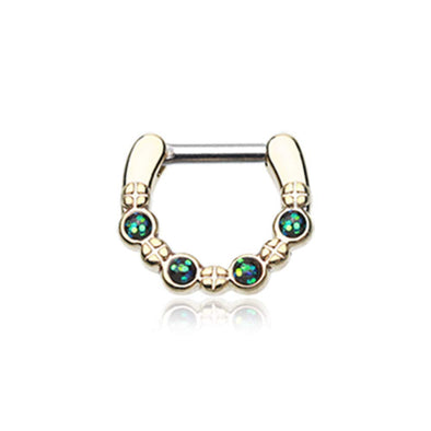Golden Aurea Sparkle WildKlass Septum Clicker-WildKlass Jewelry