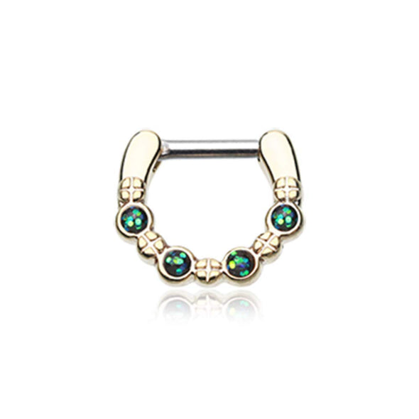 Golden Aurea Sparkle WildKlass Septum Clicker-WildKlass Jewelry