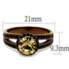 WildKlass Stainless Steel Ring IP Coffee Light Women Top Grade Crystal Light Smoked-WildKlass Jewelry