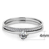 WildKlass Stainless Steel Ring High Polished Women AAA Grade CZ Clear-WildKlass Jewelry