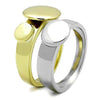 WildKlass Stainless Steel Ring Two-Tone IP Gold Women Circle Top-WildKlass Jewelry