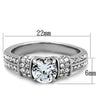 WildKlass Stainless Steel Ring High Polished (no Plating) Women AAA Grade CZ Clear-WildKlass Jewelry