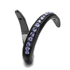 WildKlass Stainless Steel Ring IP Light Black (IP Gun) Women Top Grade Crystal Tanzanite-WildKlass Jewelry