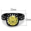 WildKlass Stainless Steel Ring IP Black Women AAA Grade CZ Topaz-WildKlass Jewelry