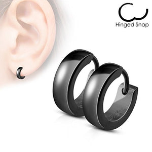 Pair of Classic Plain Dome WildKlass Hoop/Huggie Stainless Steel Earrings-WildKlass Jewelry