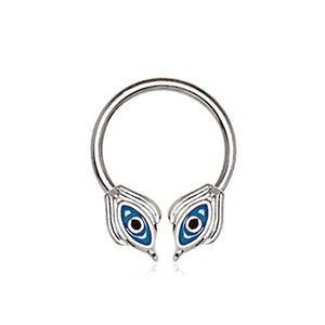 316L Stainless Steel WildKlass Egyptian Blue Eye Horseshoe-WildKlass Jewelry