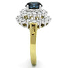 WildKlass Stainless Steel Ring Two-Tone IP Gold Women Top Grade Crystal Montana-WildKlass Jewelry