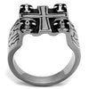 WildKlass Stainless Steel Ring High Polished Men Epoxy Jet-WildKlass Jewelry