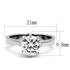 WildKlass Stainless Steel Ring High Polished Women AAA Grade CZ Clear-WildKlass Jewelry