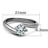 WildKlass Stainless Steel Ring High Polished (no Plating) Women AAA Grade CZ Clear-WildKlass Jewelry