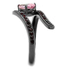 WildKlass Stainless Steel Ring IP Light Black (IP Gun) Women AAA Grade CZ Rose-WildKlass Jewelry