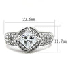 WildKlass Stainless Steel Ring High Polished Women AAA Grade CZ Clear-WildKlass Jewelry