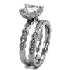 WildKlass Stainless Steel Ring High Polished Women AAA Grade CZ Clear-WildKlass Jewelry