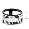 WildKlass Stainless Steel Ring Two-Tone IP Black Women-WildKlass Jewelry