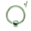 One Side Fixed Ball Ring IP Over 316L Surgical Steel WildKlass for Ear Cartilage, Nose and More-WildKlass Jewelry