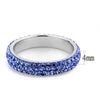 WildKlass Stainless Steel Ring High Polished Women Top Grade Crystal Sapphire-WildKlass Jewelry
