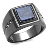 WildKlass Stainless Steel Ring IP Light Black (IP Gun) Men Blue Sand Montana-WildKlass Jewelry