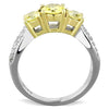 WildKlass Stainless Steel Ring Two-Tone IP Gold Women AAA Grade CZ Topaz-WildKlass Jewelry