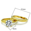 WildKlass Stainless Steel Wedding Ring IP Gold Women AAA Grade CZ Clear-WildKlass Jewelry