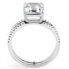 WildKlass Stainless Steel Ring High Polished Women Cubic Clear-WildKlass Jewelry