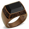 WildKlass Stainless Steel Ring IP Coffee Light Men Synthetic Jet-WildKlass Jewelry