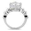 WildKlass Stainless Steel Ring High Polished Women AAA Grade CZ Clear-WildKlass Jewelry