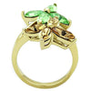 WildKlass Stainless Steel Ring IP Gold Women Top Grade Crystal Multi Color Flower-WildKlass Jewelry