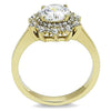 WildKlass Stainless Steel Ring IP Gold Women AAA Grade CZ Clear-WildKlass Jewelry