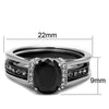WildKlass Stainless Steel Ring Two-Tone IP Black Women Synthetic Jet-WildKlass Jewelry