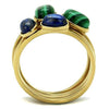 WildKlass Stainless Steel Ring IP Gold Women Synthetic Emerald-WildKlass Jewelry