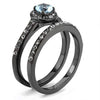 WildKlass Stainless Steel Ring IP Women Synthetic Sea Blue-WildKlass Jewelry