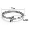 WildKlass Stainless Steel Ring High Polished (no Plating) Women AAA Grade CZ Clear-WildKlass Jewelry