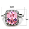 WildKlass Stainless Steel Ring High Polished (no Plating) Women AAA Grade CZ Rose-WildKlass Jewelry