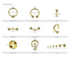 Tear Drop Crystal Top 316L Surgical Steel WildKlass Cartilage, Tragus Barbell Studs-WildKlass Jewelry