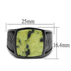 WildKlass Stainless Steel Ring IP Light Black (IP Gun) Men Semi-Precious Topaz-WildKlass Jewelry