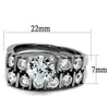 WildKlass Stainless Steel Ring High Polished Women AAA Grade CZ Clear-WildKlass Jewelry