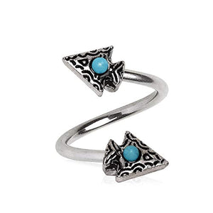 WildKlass 316L Stainless Steel Arrow Head Twist Jewelry/Cartilage Earring-WildKlass Jewelry