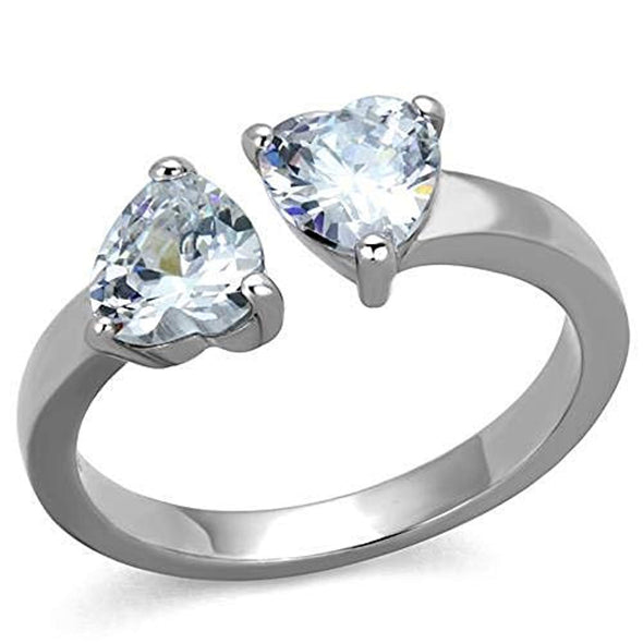 WildKlass Stainless Steel Ring High Polished (no Plating) Women AAA Grade CZ Rose-WildKlass Jewelry