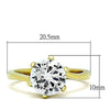 WildKlass Stainless Steel Solitaire Ring IP Gold Women AAA Grade CZ Clear-WildKlass Jewelry
