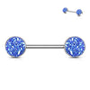 WildKlass Druzy Stone Set Ends 316L Surgical Steel Barbell Nipple Rings-WildKlass Jewelry