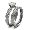 WildKlass Stainless Steel Ring High Polished Women AAA Grade CZ Clear-WildKlass Jewelry