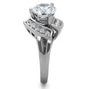 WildKlass Stainless Steel Halo Ring High Polished (no Plating) Women AAA Grade CZ Clear-WildKlass Jewelry