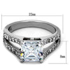 WildKlass Stainless Steel Ring High Polished (no Plating) Women AAA Grade CZ Clear-WildKlass Jewelry