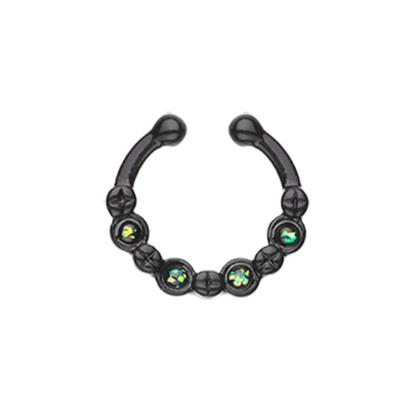 Colorline Aurea Sparkle WildKlass Fake Septum Clip-On Ring-WildKlass Jewelry
