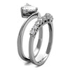 WildKlass Stainless Steel Ring High Polished Women AAA Grade CZ Clear-WildKlass Jewelry
