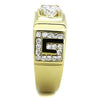 WildKlass Stainless Steel Ring IP Gold Men AAA Grade CZ Clear-WildKlass Jewelry