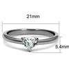 WildKlass Stainless Steel Ring High Polished Women AAA Grade CZ Clear-WildKlass Jewelry