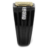 WildKlass Stainless Steel Ring Two-Tone IP Gold Men AAA Grade CZ Clear-WildKlass Jewelry